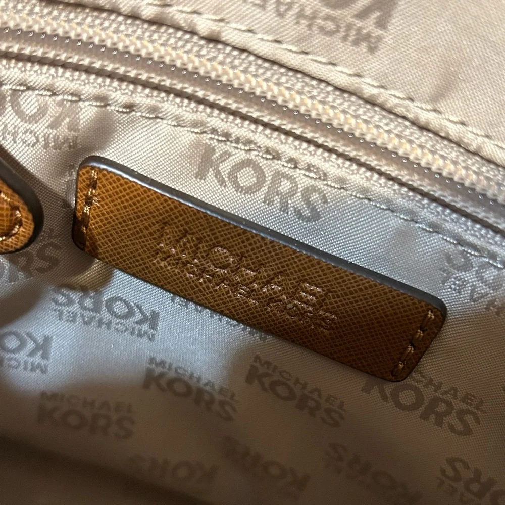 Michael Kors Brown Gold studded Mini Crossbody bag